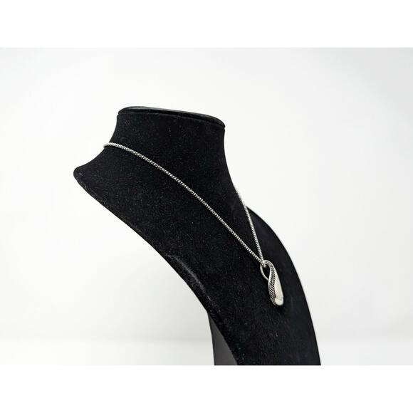 Michael Dawkins Starry Night Sterling Silver Teardrop Pendant Enhancer Necklace - Picture 5 of 10